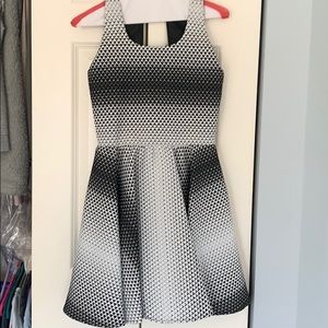 black and white dress